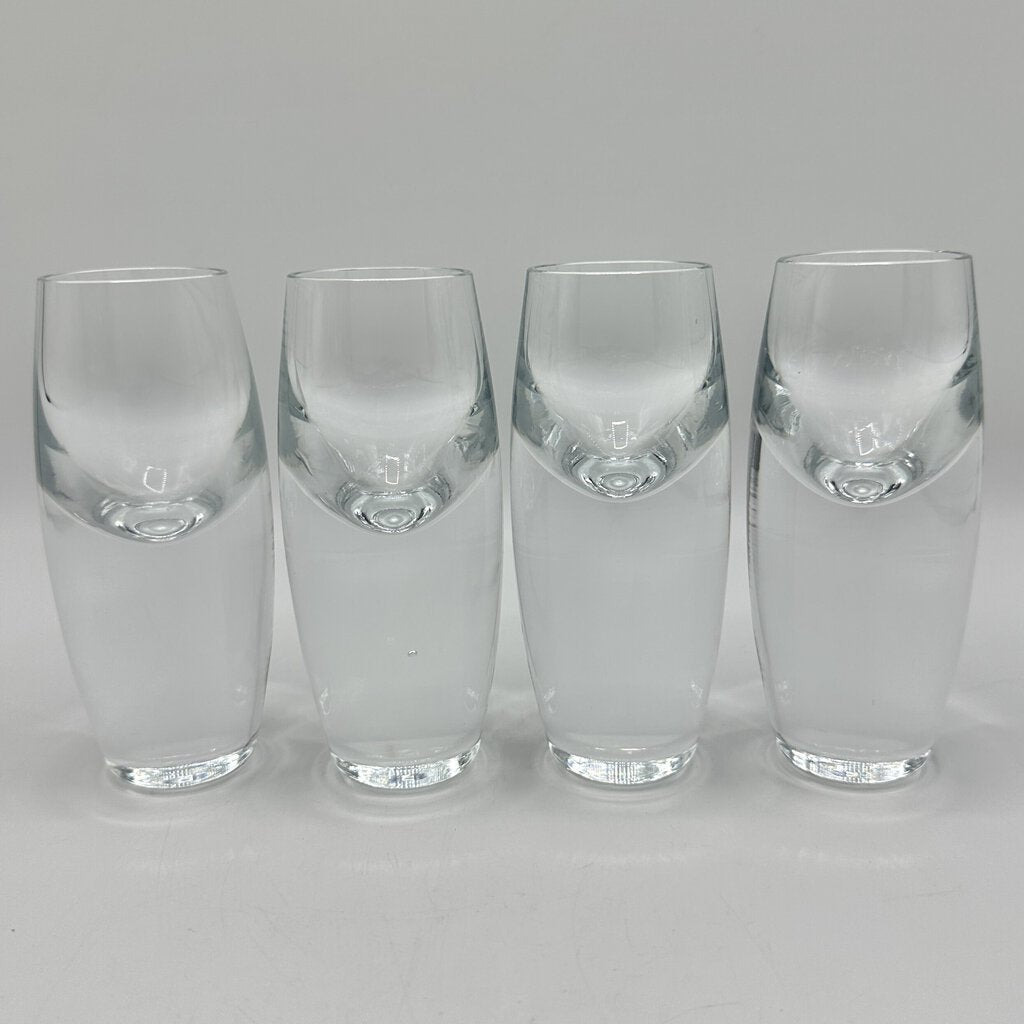 Set of 4 Crate And Barrel KIRBY 2oz Cordial Shot Glasses Made In Poland /cb