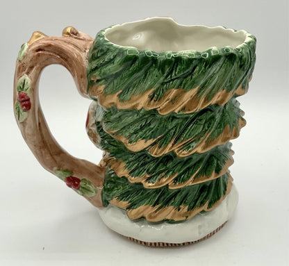 Fitz and Floyd Forest Festival 1996 Santa Violin Mug Earthenware /cb