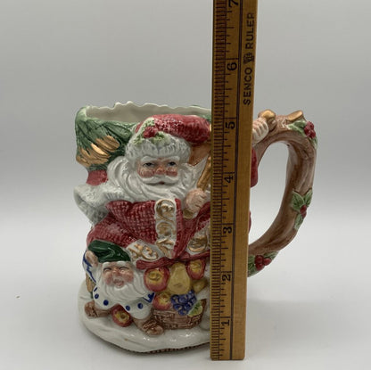 Fitz and Floyd Forest Festival 1996 Santa Violin Mug Earthenware /cb