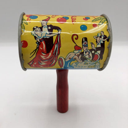 1950s/60s US Metal Toy Tin Litho Rattle Noise Maker /b