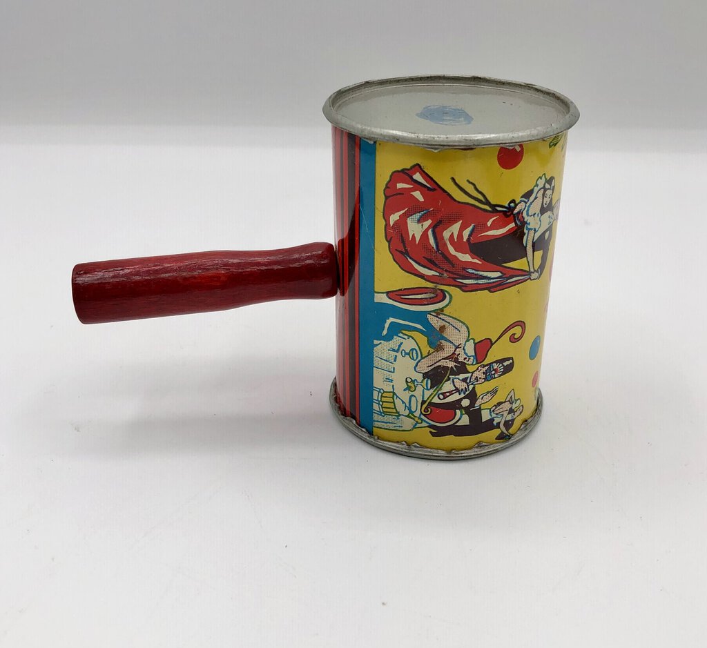 1950s/60s US Metal Toy Tin Litho Rattle Noise Maker /b