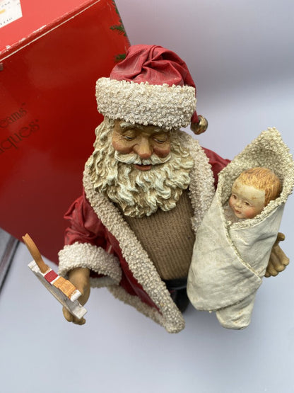 Clothtiques Possible Dreams Santa 10” “Baby First” Figure in Box /rw