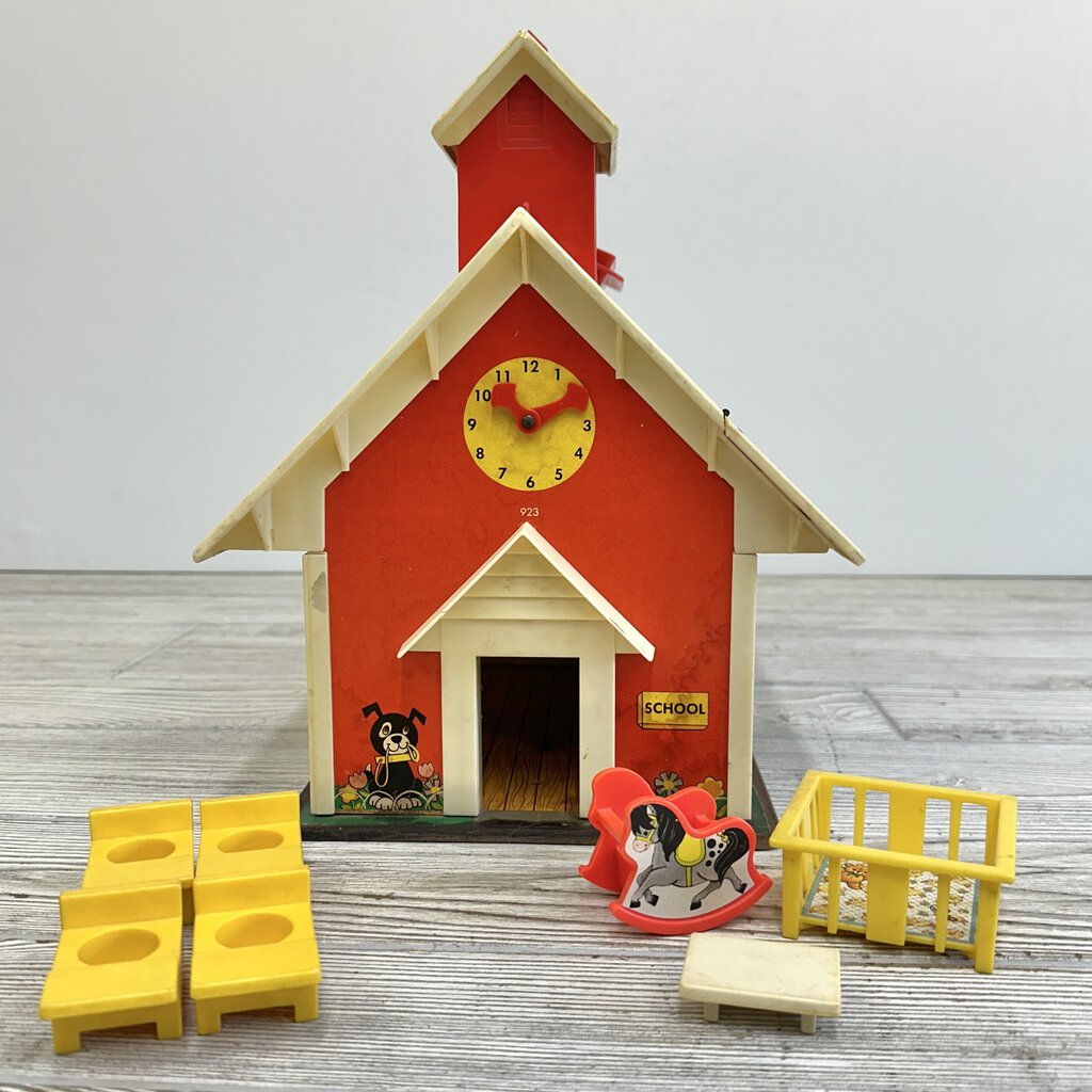 1971 Fisher Price Little People Play School House #923 /cb