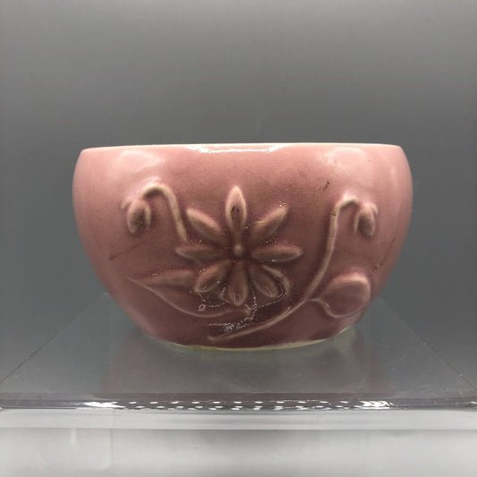 Vtg Brush McCoy Small Pink Flower Pottery Planter /b