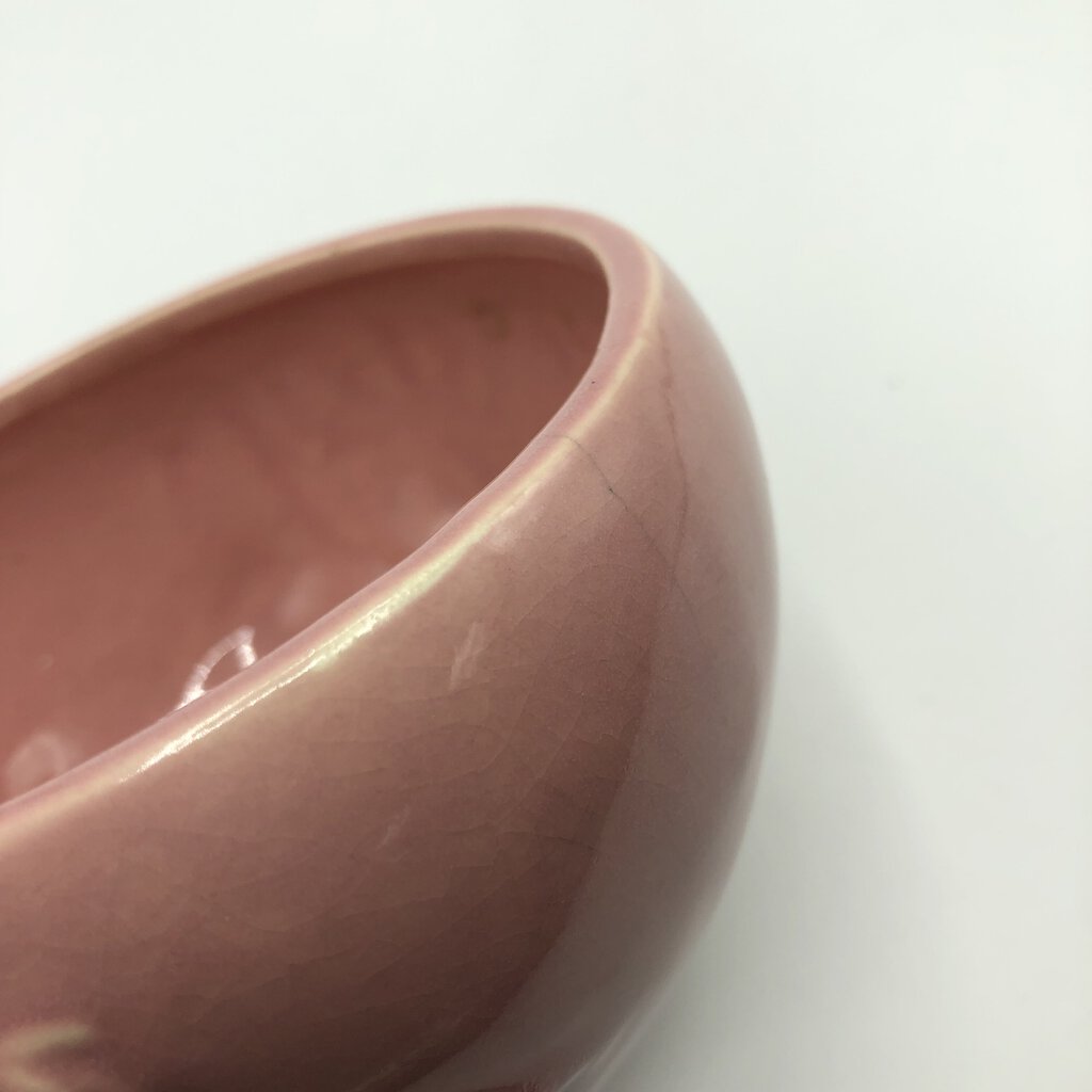 Vtg Brush McCoy Small Pink Flower Pottery Planter /b