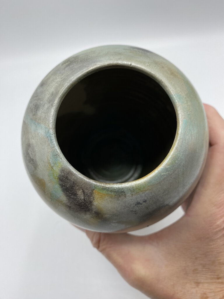 Khnemu Studio Pit Fired Vase Artist Signed Dawn Soltysiak /rw