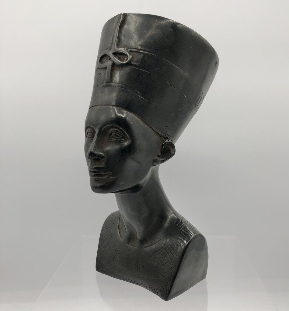 MCM Queen Nefertiti Faux Basalt Stone 6” Bust /b