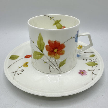 4 Vintage Mikasa JUST FLOWERS Bone China Cup and Saucer Sets /cb