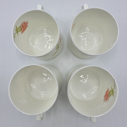 4 Vintage Mikasa JUST FLOWERS Bone China Cup and Saucer Sets /cb