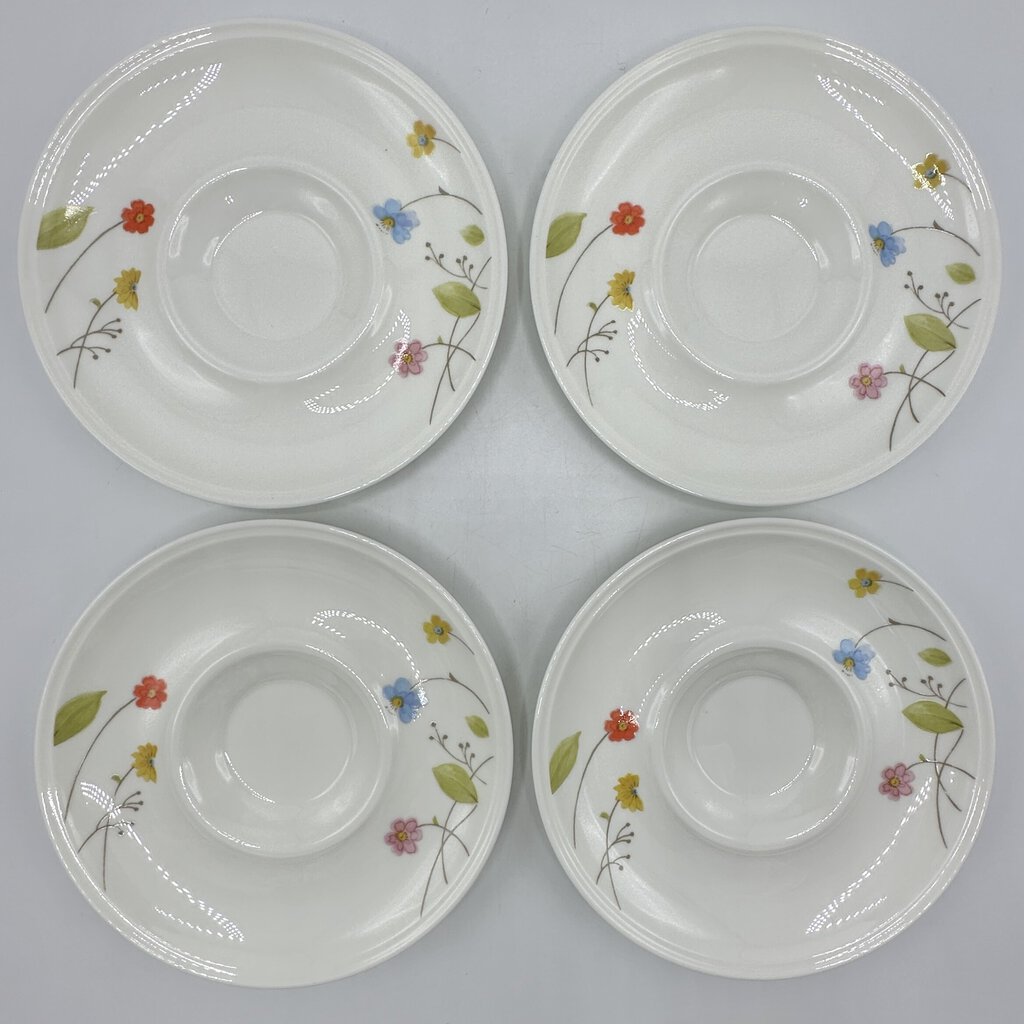 4 Vintage Mikasa JUST FLOWERS Bone China Cup and Saucer Sets /cb