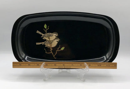 2 Mid Century Couroc Co. Black Resin Serving Trays /b