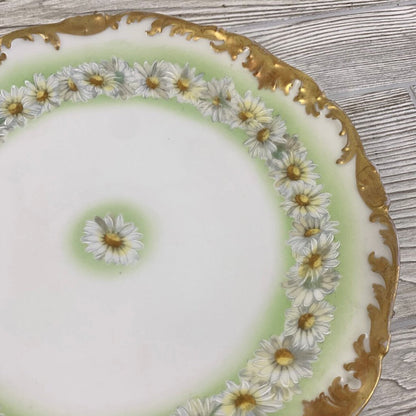 Antique Tressemanes & Vogt Limoges 12.5 Inch Round Hand Painted Daisy Platter Made in France Pattern TRV122 /cb