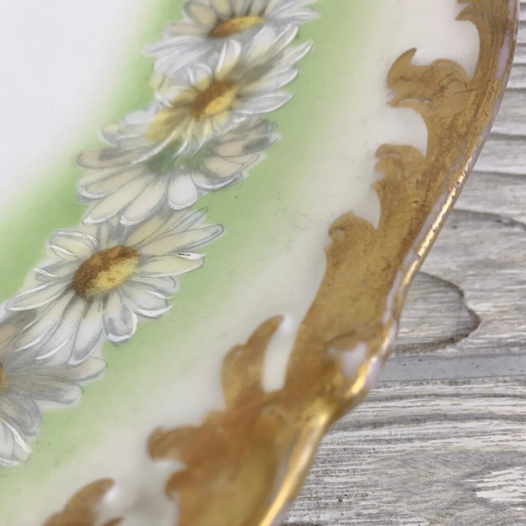 Antique Tressemanes & Vogt Limoges 12.5 Inch Round Hand Painted Daisy Platter Made in France Pattern TRV122 /cb