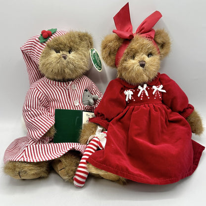 The Bearington Collection 13in Collectible Plush Christmas Bears Christopher Christmastales and Candi Cane /cb