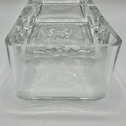 Vintage Krosno Poland Art Glass Clear Rectangular Divided Candy Nut Relish Dish /cb