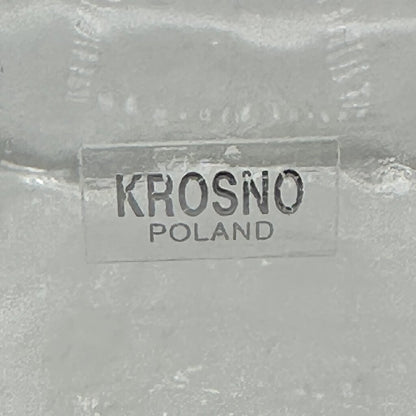 Vintage Krosno Poland Art Glass Clear Rectangular Divided Candy Nut Relish Dish /cb