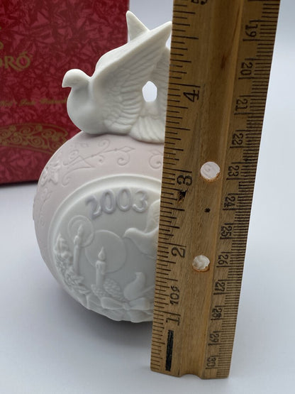 Lladro 2003 Pink Turtle Doves Christmas Ball Ornament /ro