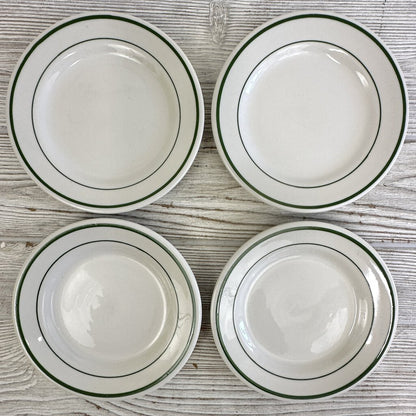 Set of 8 Vintage Buffalo China Restaurant Ware Allegheny Green Stripe 6 3/4in Bread Plates /cb