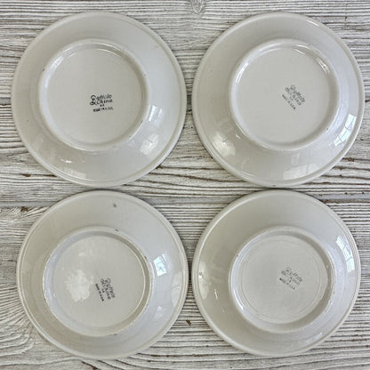 Set of 8 Vintage Buffalo China Restaurant Ware Allegheny Green Stripe 6 3/4in Bread Plates /cb