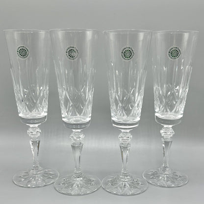 Vintage Galway Irish Crystal Champagne Flutes Rathmore 24% Lead Crystal Set of 4 /cb