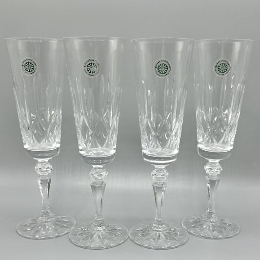 Vintage Galway Irish Crystal Champagne Flutes Rathmore 24% Lead Crystal Set of 4 /cb