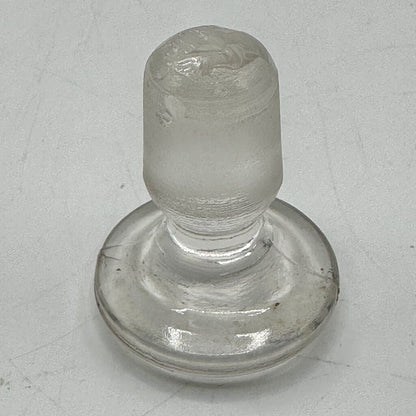 Antique Clear Mouth Blown Glass Apothecary Pharmacy Bottle w/Ground Stopper /cb