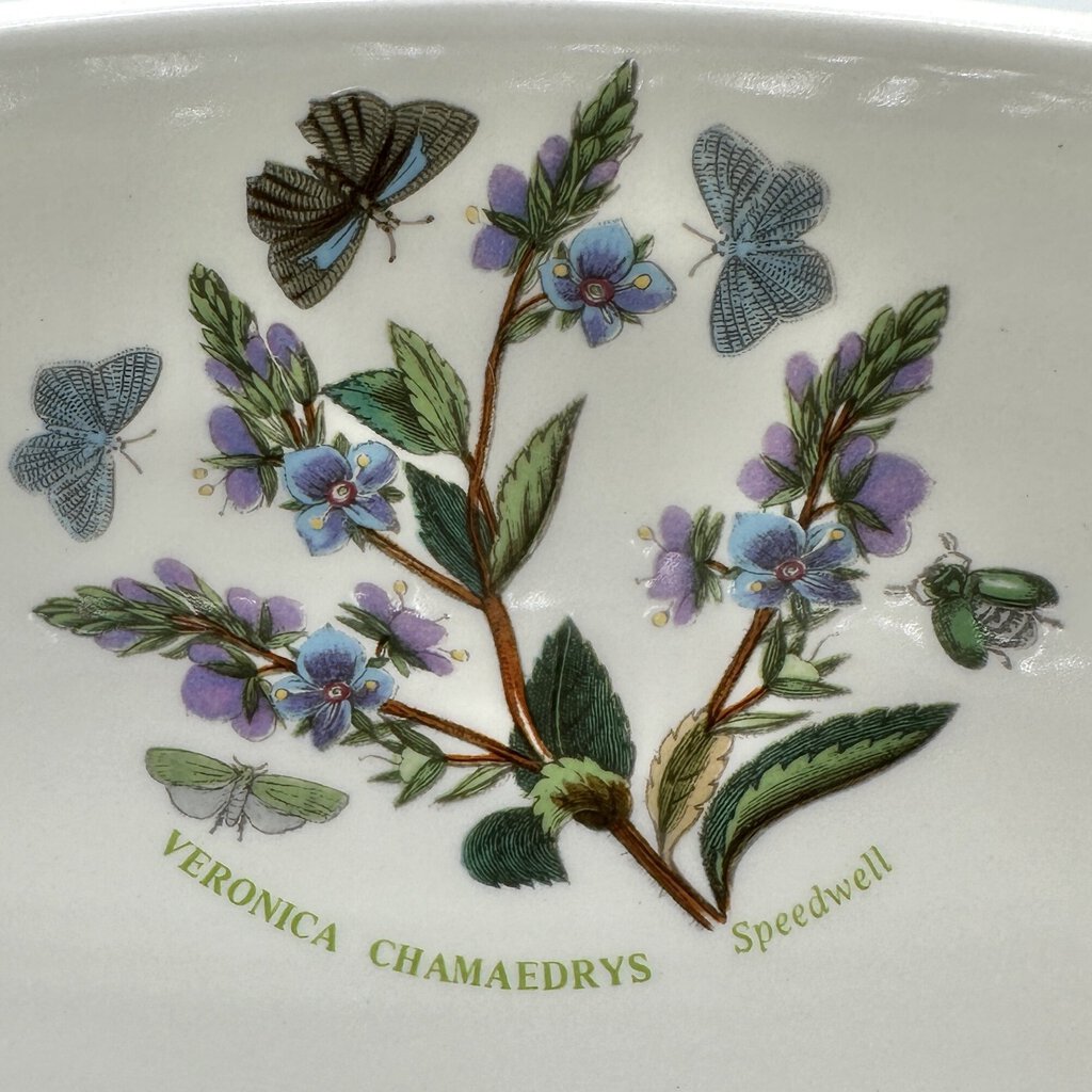 Portmeirion Botanic Garden 10” Round Serving/Salad Pearl Bowl Pansy /cb