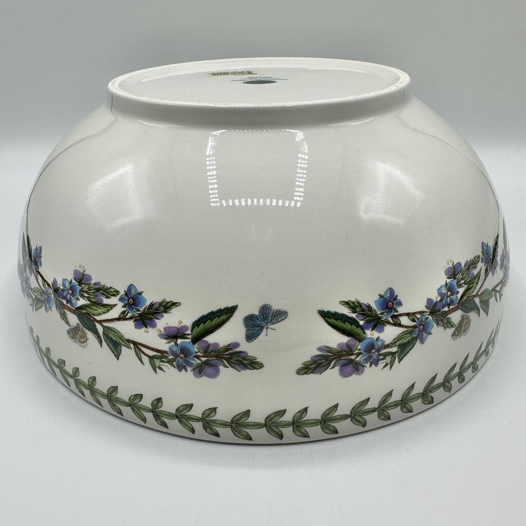 Portmeirion Botanic Garden 10” Round Serving/Salad Pearl Bowl Pansy /cb