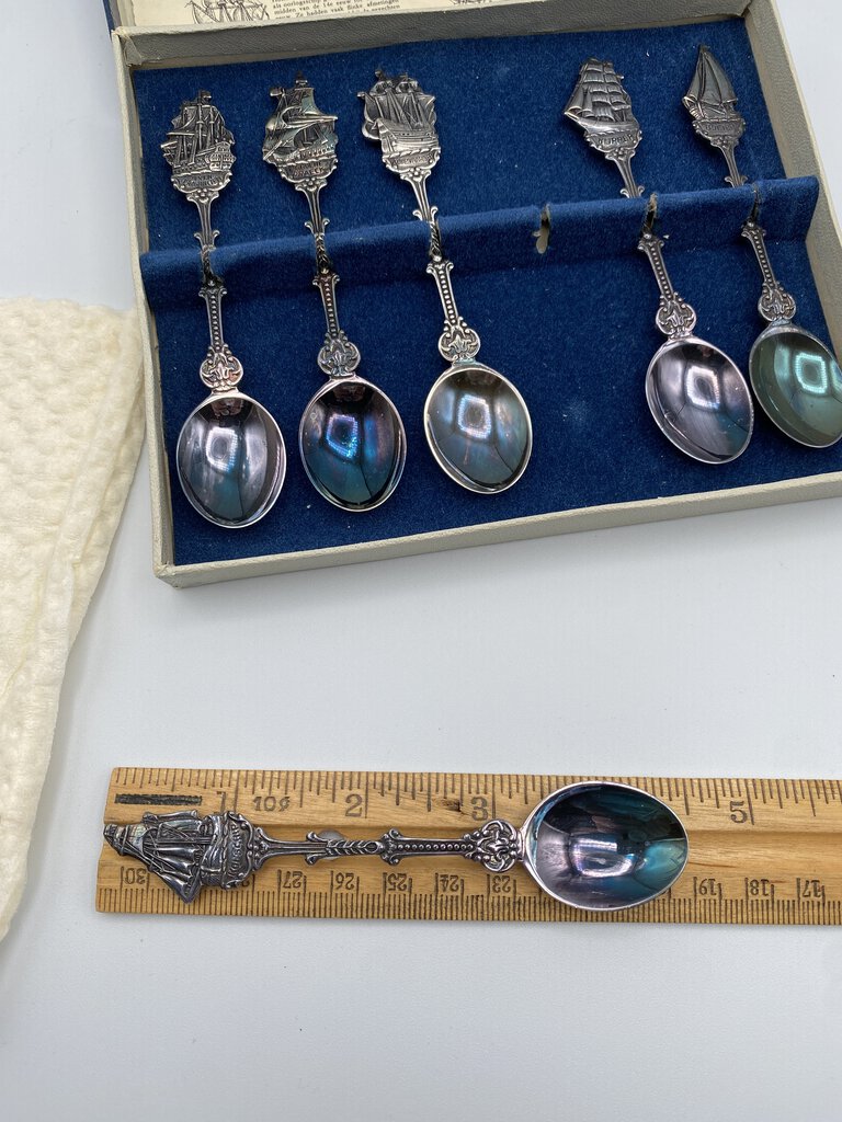 Dutch Hooijkass Hendrik Box Set of 6 Silver Plate DemiTasse Spoons /ro