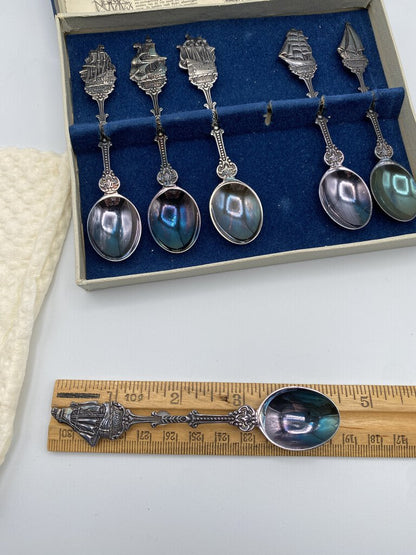 Dutch Hooijkass Hendrik Box Set of 6 Silver Plate DemiTasse Spoons /ro