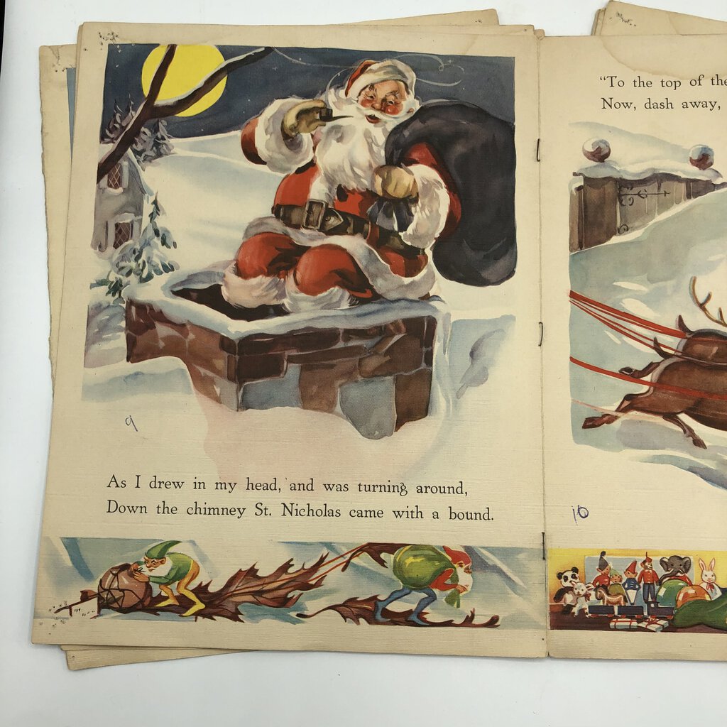 Vintage Set of 3 ‘Twas the Night Before Christmas Books 1940-1954 /b