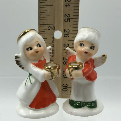 Vtg NAPCO Boy & Girl Angels Miniature Candle Holders /b