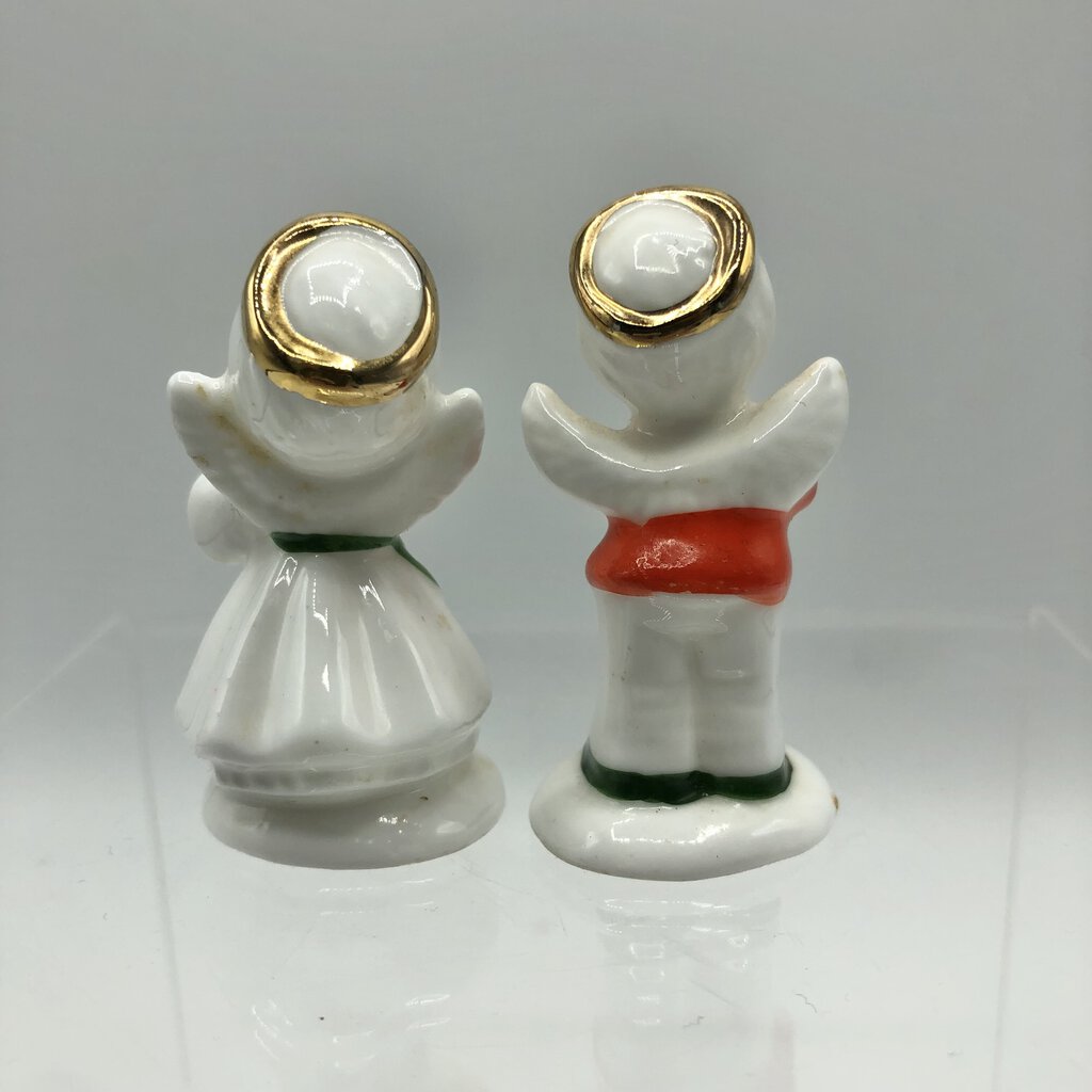 Vtg NAPCO Boy & Girl Angels Miniature Candle Holders /b