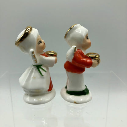 Vtg NAPCO Boy & Girl Angels Miniature Candle Holders /b