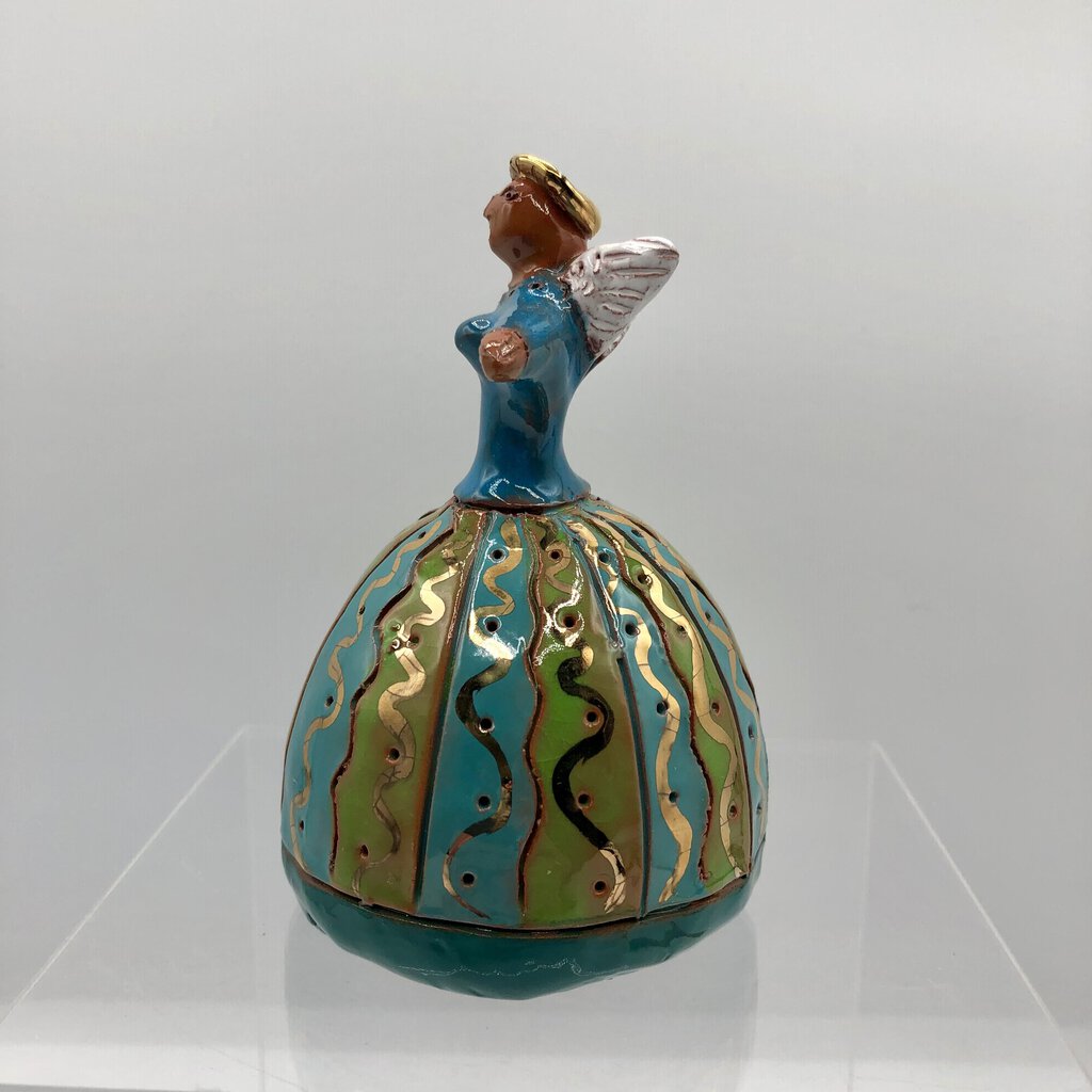 1994 Artisan Mary Ellen McNaughton Clay Angel Bell /b