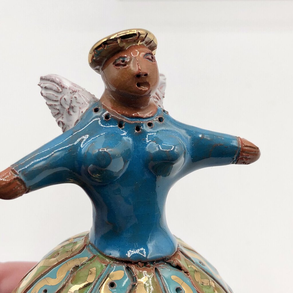 1994 Artisan Mary Ellen McNaughton Clay Angel Bell /b