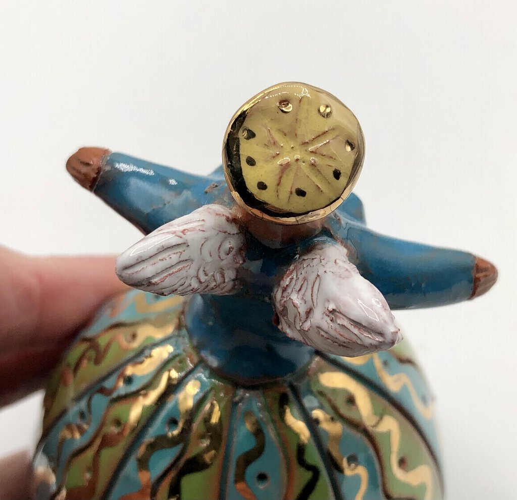 1994 Artisan Mary Ellen McNaughton Clay Angel Bell /b