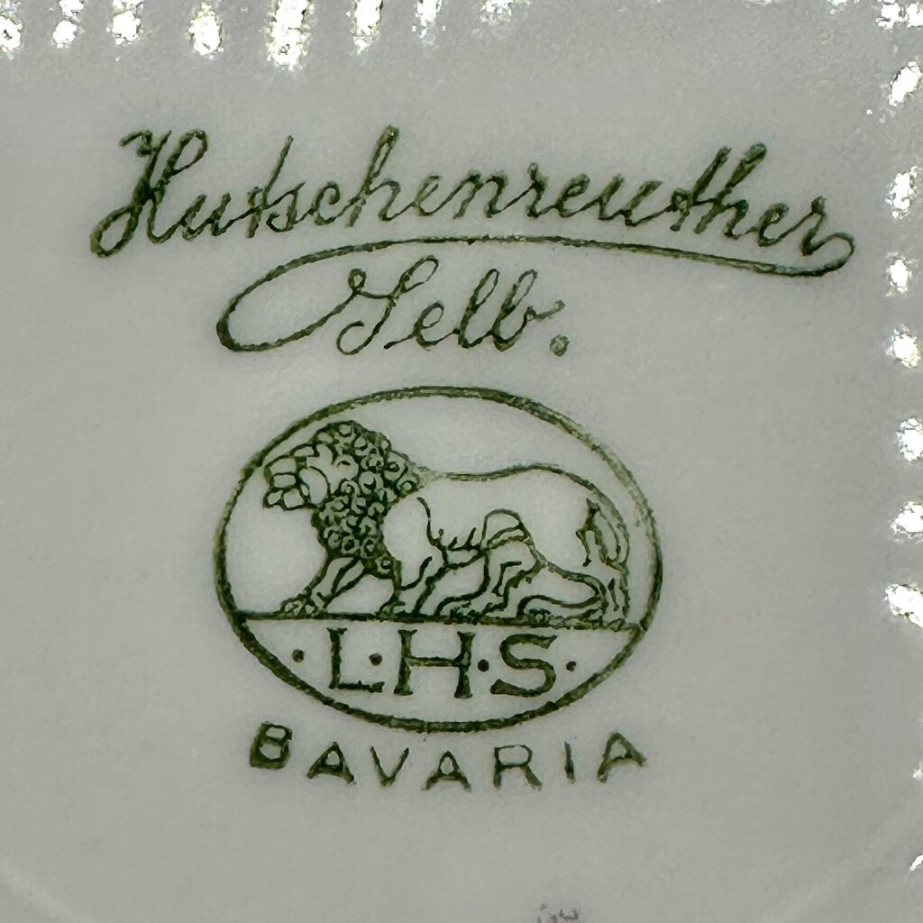 Vintage Hutschenreuther Royal Bavaria 22k Gold Encrusted Dinner Plate Floral Center /cb