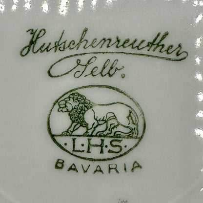 Vintage Hutschenreuther Royal Bavaria 22k Gold Encrusted Dinner Plate Floral Center /cb