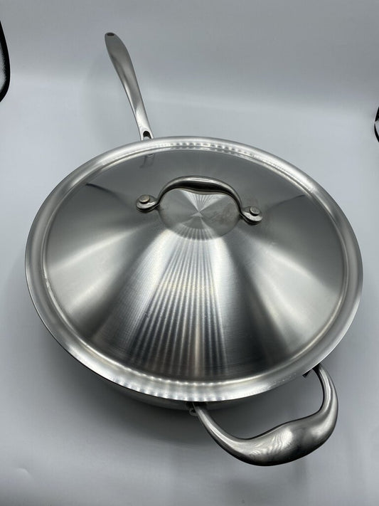 Tramontina Stainless 12” Skillet w/lid Made in Brazil 18/10 /rw