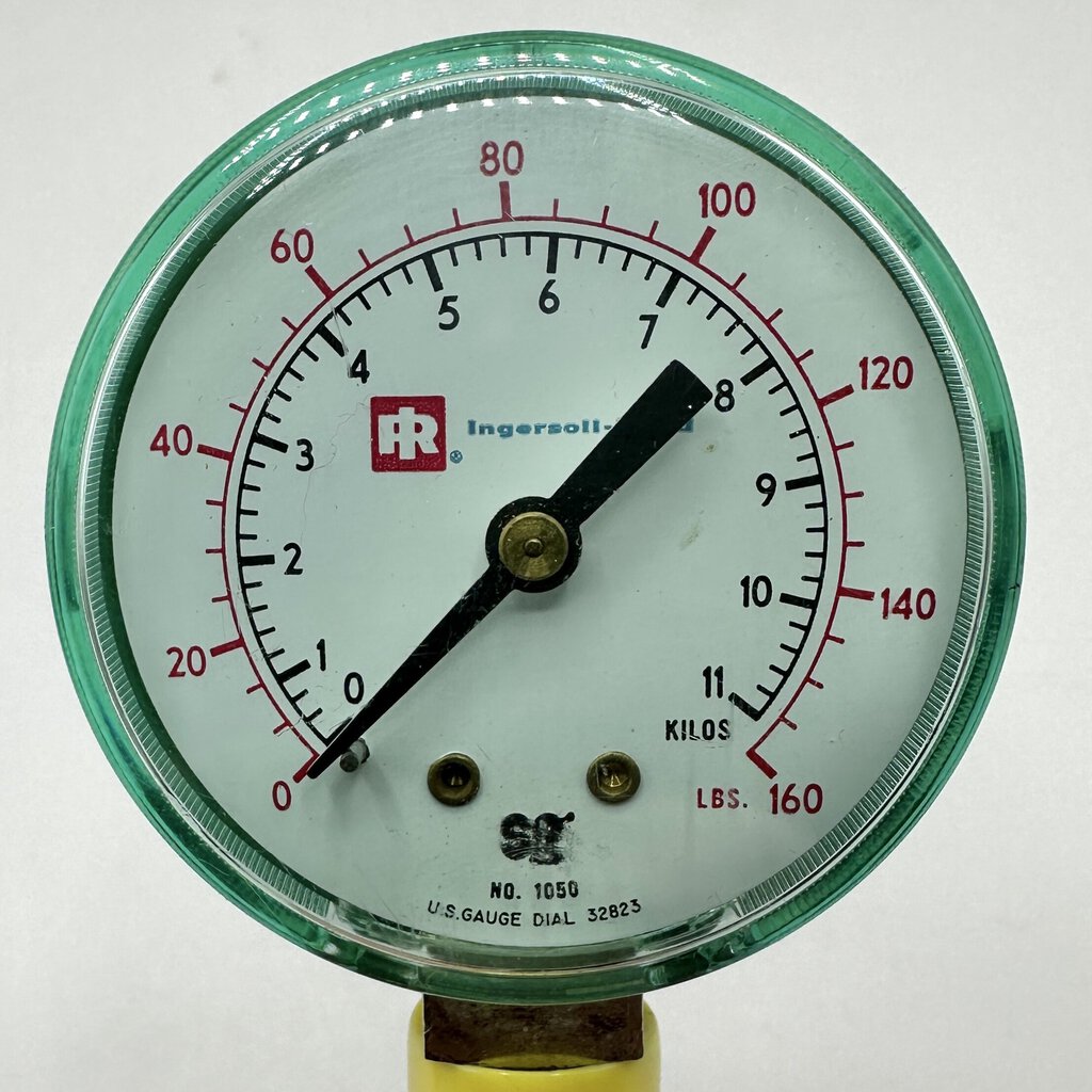 Vintage Ingersoll-Rand No 1050 Needle Air Pressure Gauge w/Leather Case /cb