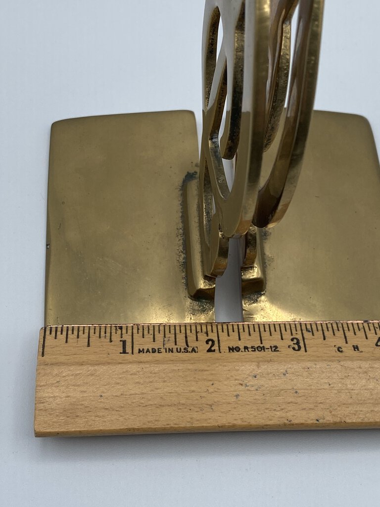 Solid Brass Book Ends Treble Cleff 7” Tall /ro