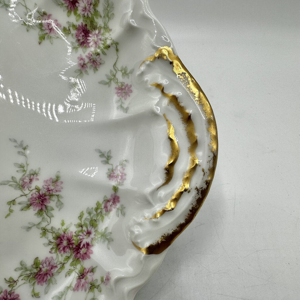 Antique Théodore Haviland Limoges France 10 3/4 Inch Floral Cake Plate/Server /cb