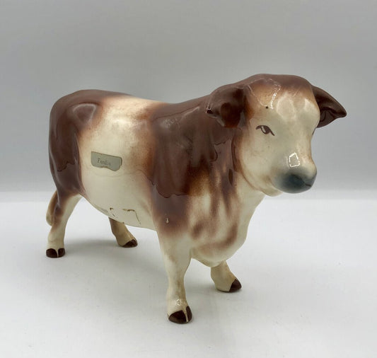 Vtg Robert Simmons Ceramic Artware FERDIE Bull Figurine /b