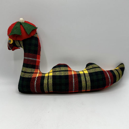 Vintage Nessie Loch Ness Plush Laura Grant Scotland Plaid Handmade /cb