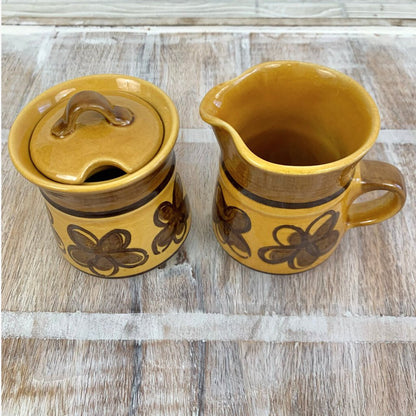 Vintage Metlox Poppytrail “Carmel” Sugar and Creamer Set /cb