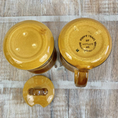 Vintage Metlox Poppytrail “Carmel” Sugar and Creamer Set /cb