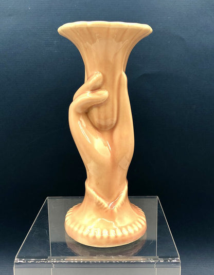 Vtg Shawnee Vase Hand Holding Trumpet Flower /b