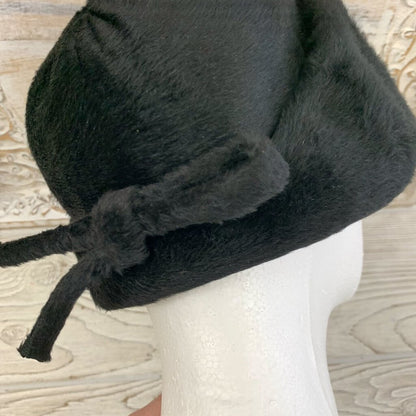 Vintage Cain-Sloan Company Black Faux Fur Hat Union Made /cb