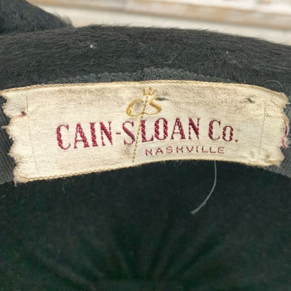 Vintage Cain-Sloan Company Black Faux Fur Hat Union Made /cb